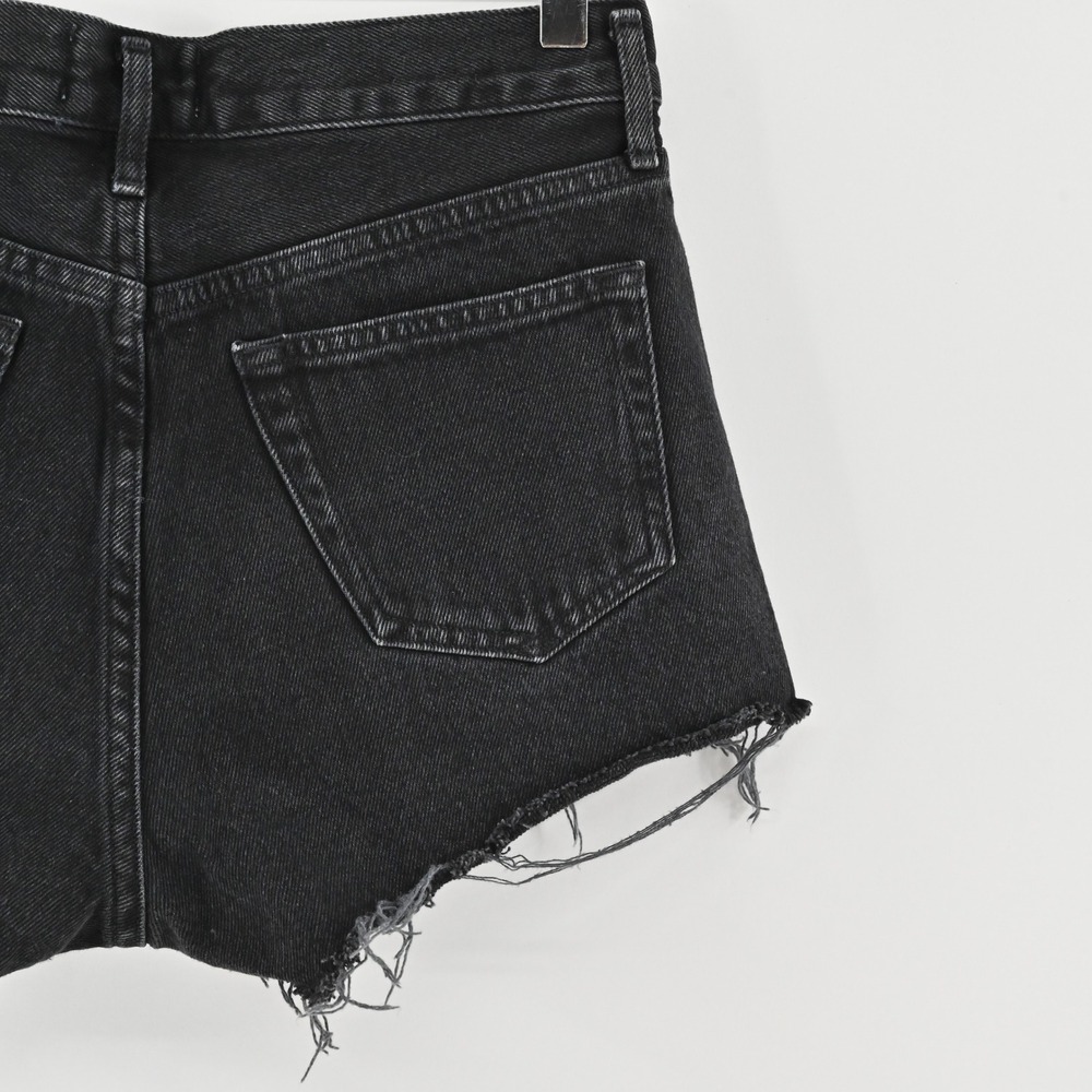 Agolde Parker Shorts Womens‎ Size 24 Black Distressed Button Fly Cutoff Denim - Picture 13 of 14